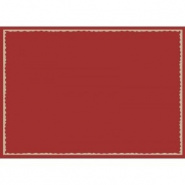 taie d'oreiller rouge liséré beige 50x70