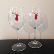 Wine Glass with Red deer (pack of 6)