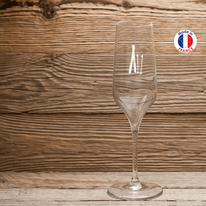 Champagne flutes with Ski (X6)