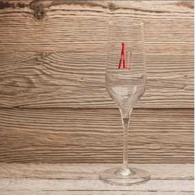 Champagne flutes with Ski (X6)