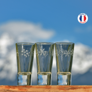 Shot glasses (X6) white snowflakes