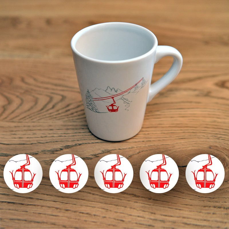 Red cable car mug (x6)