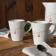 Red cable car mug (x6)