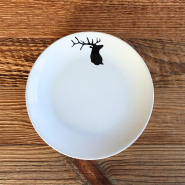 Dessert plates with deer (X6)