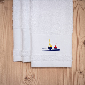 White guest towel with Buoys (pack of 3)