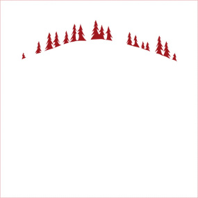 Pillowcase 65x65cm Red embroidered fir forest