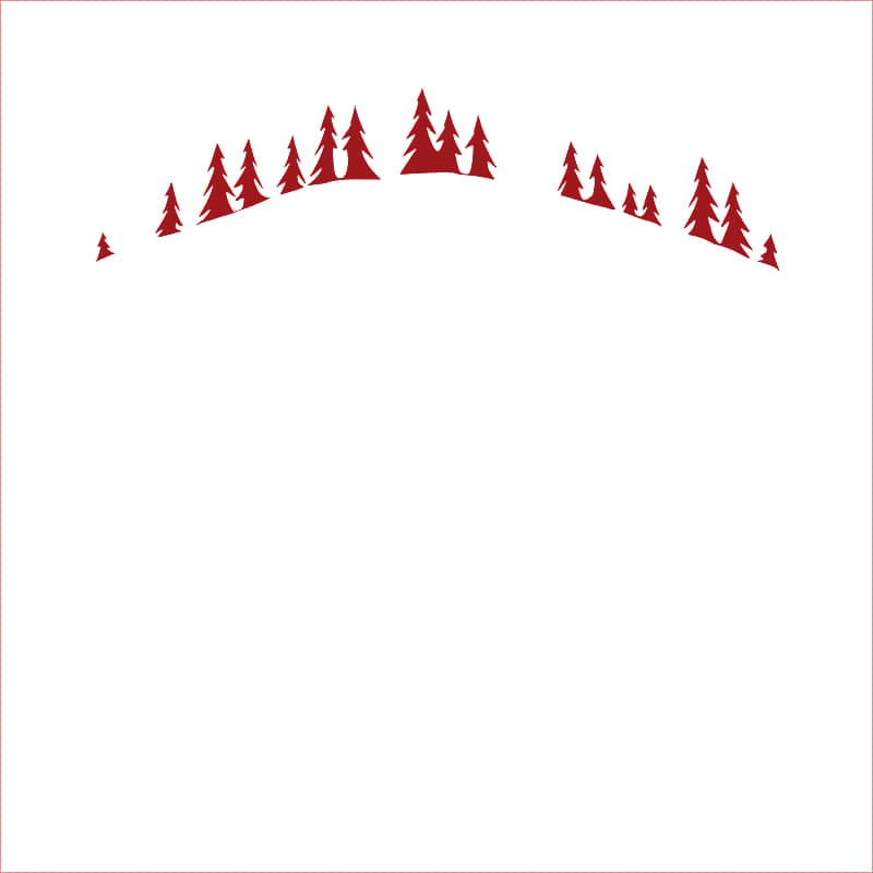 Pillowcase 65x65cm Red embroidered fir forest