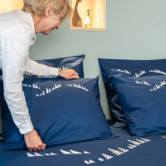 Duvet cover night blue fir forest