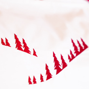 Duvet Cover Fir Forest Embroidered Red